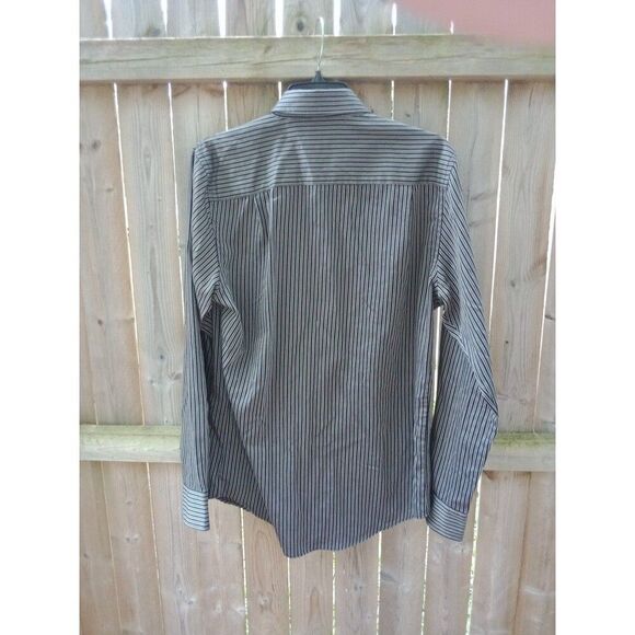 Van Heusen long sleeve dress shirt men's S/P 14-14 1/2 gray & blue striped - Picture 5 of 5